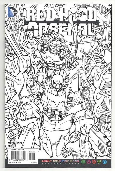 Red Hood / Arsenal #8 Adult Coloring Book Variant Red Hood / Arsenal #8 Adult Coloring Book Variant