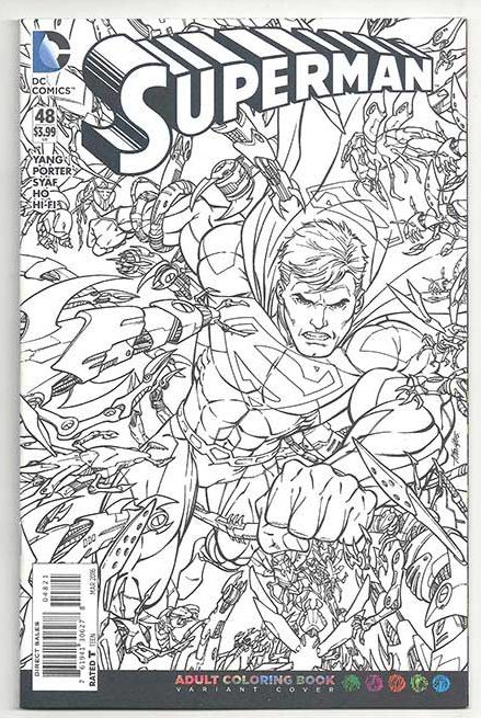 Superman Vol 3 #48 Adult Coloring Book Variant Superman Vol 3 #48 Adult Coloring Book Variant