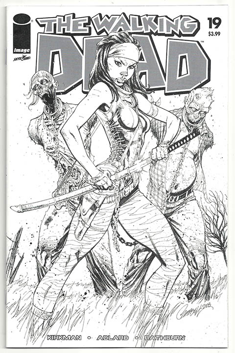 Walking Dead #19 15th Anniversary J. Scott Campbell Black & White Variant Walking Dead #19 15th Anniversary J. Scott Campbell Black & White Variant