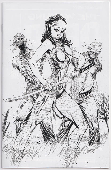 Walking Dead #19 15th Anniversary J. Scott Campbell Black & White Variant Walking Dead #19 15th Anniversary J. Scott Campbell Black & White Variant