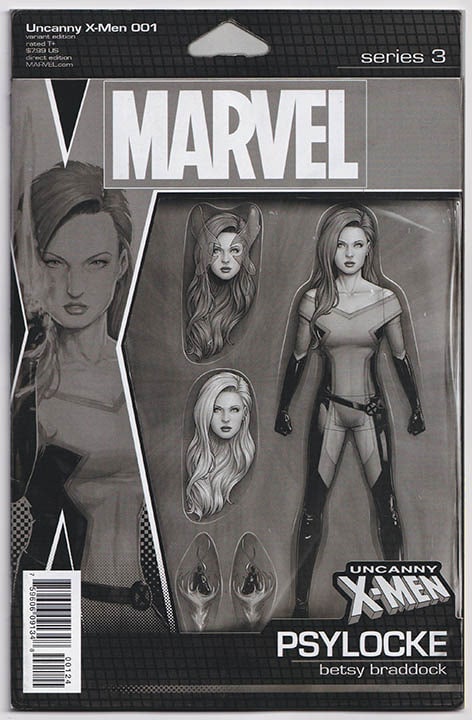 Uncanny X-Men Vol 5 #1 Action Figure Black and White Incentive Variant (1 Per Store) Uncanny X-Men Vol 5 #1 Action Figure Black and White Incentive Variant (1 Per Store)
