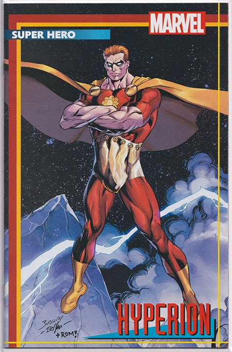 Heroes Reborn Vol 2 #2 Connecting Mark Bagley Hyperion Trading Card Variant Heroes Reborn Vol 2 #2 Connecting Mark Bagley Hyperion Trading Card Variant