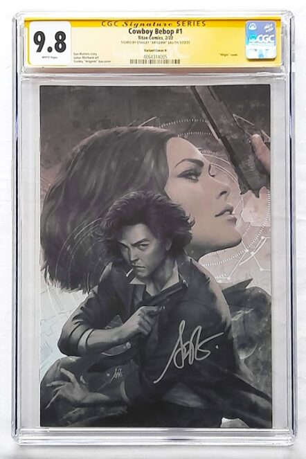 Cowboy Bebop # 1 Stanley Artgerm Lau Noir Virgin Variant 1:25 Signed by Stanley Artgerm Lau CGC Signature Series 9.8 NM/M
