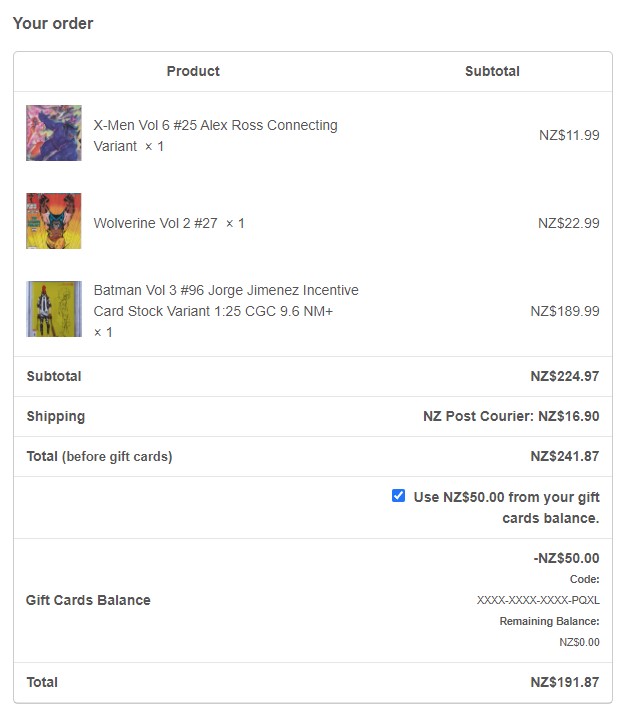 Gift Card Checkout example noresize