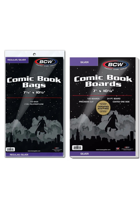 BCW Silver / Regular Comic Bags + Boards Combo BCW Silver / Regular Comic Bags + Boards Combo