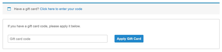 Gift Card Enter Coupon