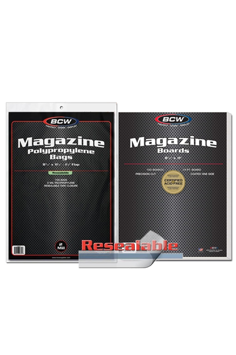 BCW Resealable Magazine Bags + Boards Combo BCW Resealable Magazine Bags + Boards Combo